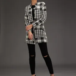 ewools Women's Wool Blend Banded Collar Cardigan image 5