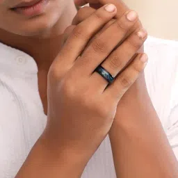 yellow chimes Rings for Men Dragon Celtic Inlay Polish Finish Black Base Titanium Steel Ring for Men and Boys image 2