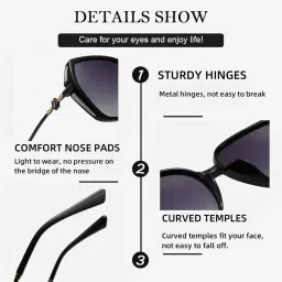 karsaer Oversized Cat Eye Women Sunglasses Polarized Ladies Shades Sparkling Crystal Diamond Decoration E1296 image 4