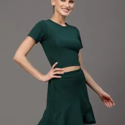 klook Two Piece Dress Coord Set for Women Western - Plain+Ruffle image 2