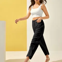 berry bird BERRY BIRD® Women's Knitted Sleeveless Solid Square Neck Tank Tops image 3