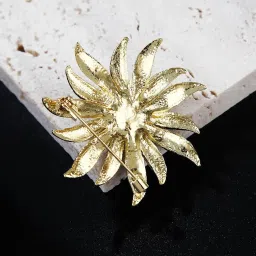 syga Brooch Pin Fashion Crystal Rhinestone Jewellery Pin Vintage Clothing Accessories Decoration Pearl Sunflower Brooches For Women- S235 image 3