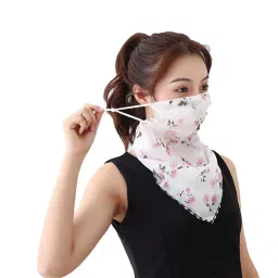youstylo - you are priority Face Mask Scarf for Women Latest 2020 Sun Protection Outdoor Riding Protective Chiffon Floral Print Lightweight Scarves Masks (1101-5) image 2