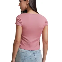 tokyo talkies Women's Solid Slim Fit Tops image 2