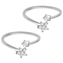 peora Cubic Zirconia Studded Fancy Toe Ring Adjustable Bichiya Fashion Jewellery Gift for Women image 4