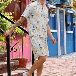 raizax Men's Short Sleeve Tracksuit Summer Shirt & Shorts Set 2 Pockets Oversize Two Piece Casual Daily Duty-Off image 2