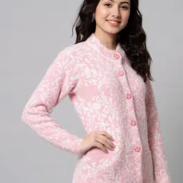 ewools Women's Wool Round Neck Cardigan image 2