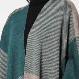 513 Woolen Acrylic Winter Kimono Shawl Warm Open Front Poncho Cardigan Shrug Style Wrap image 2