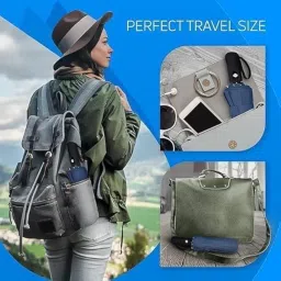 israbk67 Automatic Travel Umbrella - Stylish Windproof For Rain & Compact, Strong for Wind, Auto Open/Close Button, Travel-Friendly 3-Fold Design Perfect Umbrella for Men & Women image 1