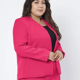 brinns Plus Size Collarless Blazer image 2