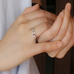 fashion frill Rings For Women AD Studded Rose Gold Plated Heart Design Adjustable Finger Ring For Women Girls Anniversary Gift For Wife Love Gifts Jewellery Combo Rings of 3 image 4