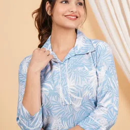 heerali fashion Women's Cotton Blend Regular Fit Printed Design Collar Neck Full Sleeves Shirt and Pant Co-Ord-Set image 4