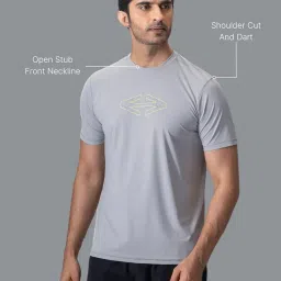 strch Nylon ProMove Grafen Men's Round Neck T-Shirt | Grey image 5