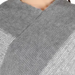 manra Women's and Girls Winter Warm Knitted Wool V- Neck Stripe Fringe Tassel Poncho Wrap Shawl Cape for Cold Weather, Casual & Festive Occasions image 4