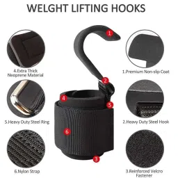 SAI INDER KALA Ultimate Gym Weight Lifting Hook Grips with Wrist Wraps: Enhanced Grip Strength for Pull-Ups, Powerlifting & Fitness image 1