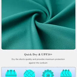 santiny Women's High Waisted Swim Shorts with Pockets UPF50+ Long Board Swimming Shorts for Women with Liner, Lake green, Large image 5