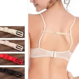 dhmora Bra Strap Elastic Holder Combo - 4 PCS Adjustable Elastic Bra Strap Holder - Anti-Slip Cleavage Enhancer, Bra Strap Converter for Racerback Tops and Dresses(Multicolour) image 1