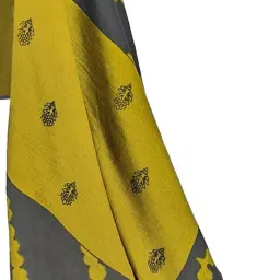 miraan Women Cotton Unstitched Dress Material (SAN1430, Yellow, Free Size) image 3