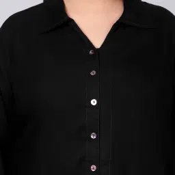 indietoga Women's Plus Size Solid Rayon Longline Casual Shirts (2XL to 7XL) image 3