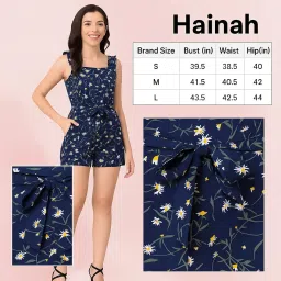 hainah Women's Poly Crepe A-Line Printed Mini Jumpsuit image 4