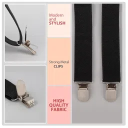 urban alfami Men's and Women's Enamel Elastic Adjustable Braces Trouser Y-Back Clip on Suspender, gallace for men image 3