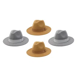 myaddiction 4pcs Church Fedora Hat Ribbon Band Belt Winter Outdoor Light Gray Beige image 3