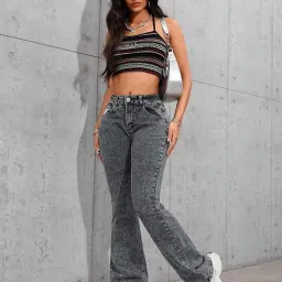 kotty Women's Solid||Fit and Flared Fit||Bootcut Leg Style||Stechable||Casual Jeans image 5
