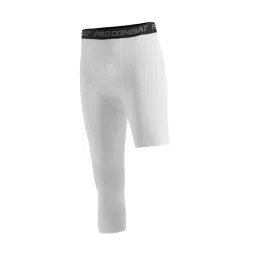 calandis Mens Athletic Pants Workout Leggings for Basketball Training Fitness M White Left Short | Leggings image 1