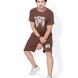 weet Cotton T-Shirt and Shorts Set for Men,Night Wear for Men,Men's Pyjama Set 111 image 4