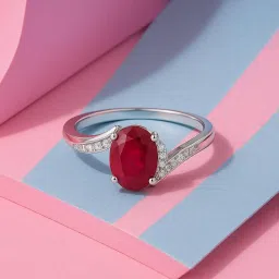 zisthi 925 Sterling Silver Alluring Ruby Promise Ring for Women and Girls | Gift for Women Wife Girls image 4