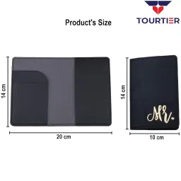 tourtier Mr. and Mrs. Passport Covers, Passport Holder and Organizer Slots for Honeymoon Couples Wedding Gift (Black and White) image 1