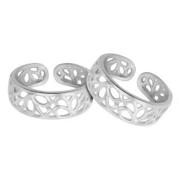parnika MJ Comfortable Band Design Toe Rings in Pure 92.5 Sterling Silver for Women image 1