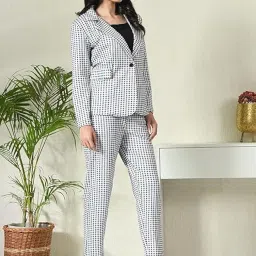 office purple Women Printed Blazer Pant Set- Women's Casual Office Business 3-Piece Printed Suit, Single-Breastered Blazer Camisole and Pant Set image 2