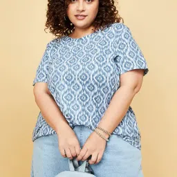 max Women's Cotton Regular Fit Striped Round Neck T-Shirt image 1