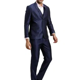 turtle Men Poly-Viscose Dobby Print Full Sleeve Three Piece Party Suit image 3