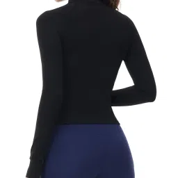 romansong Women's Lightweight Workout Jacket Yoga Slim Fit Full Zip Athletic Jackets with Pockets image 3