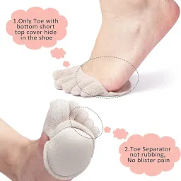 magnova store Toe Topper Socks for Women and Men - Five Finger Half Socks, No Show Liner, Non-Slip Invisible for High Heels, Sandals, Flats, Boots image 5