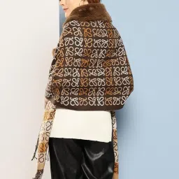 aarika Womens Winter Wear Black Colour Abstract Woolen Pocho image 3