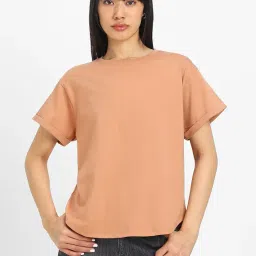 juneberry Pure 100% Cotton Oversized Loose Baggy Fit Round Neck with Drop Shoulder Half Sleeves Boyfriend T-Shirt Combo for Women & Girls (Pack of 2) image 4