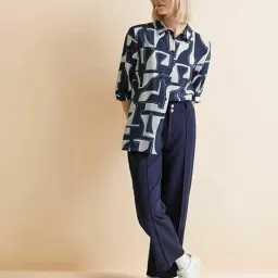 leriya fashion Women's Short Sleeve Button-Down Shirt | Printed Casual Crop Top | Stylish Collared Shirt for Women | Oversized Shirt for Women image 2