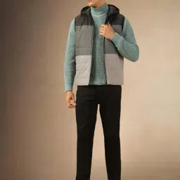 dennis lingo Regular Fit Sleeveless Hooded Colorblock Men Jacket image 5