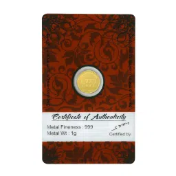 bangalore refinery 1 Gram 24k (999) Yellow Gold Rose Coin image 3