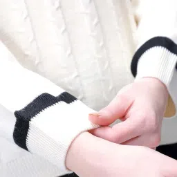 freehand by The Indian Garage Co Women Loose Fit Solid Long Sweater image 5
