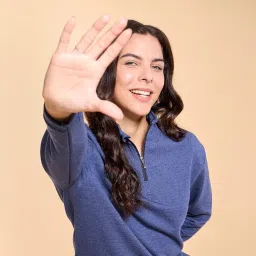 enamor Women's Cotton Blend High Neck Sweatshirt image 4