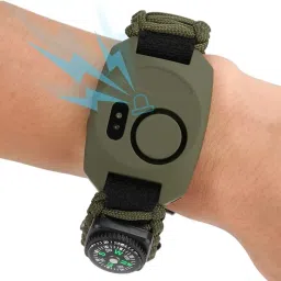 Linist Paracord Band For Unisex Adult- 8-in-1 Multifunctional Kit with Fire Starter, Whistle, Rescue Parachute Cord, Thermometer, Compass, SOS LED Light, 130DB Alarm for Hiking and Camping image 1