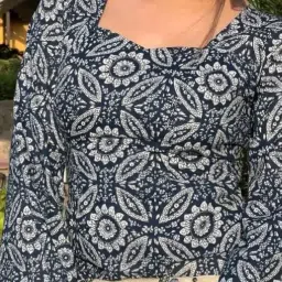 lakhdatar fashion Womens Rayon Full Sleeve Square Neck Printed Short Kurti Stylish Ethnic & Casual Wear Top for Office, College & Daily Use image 1