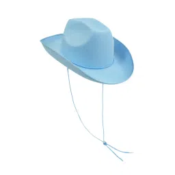myaddiction Western Cowboy Hat Versatile with Chin Strap for Women Men Photo Props Party Light Blue image 3