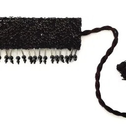 duchess Black sequin embellished tasseled saree Waist Belt and Kamarbandh for Women and Girls image 2