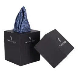 van heusen Men Blue Print Party Pocket Square image 3