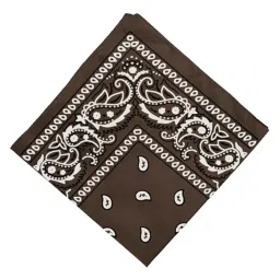 shopora Unisex Cotton Paisley Bandana Cowboy Head Scarf Head Wrap Coffee | Womens Accessories | Scarves & Wraps image 1